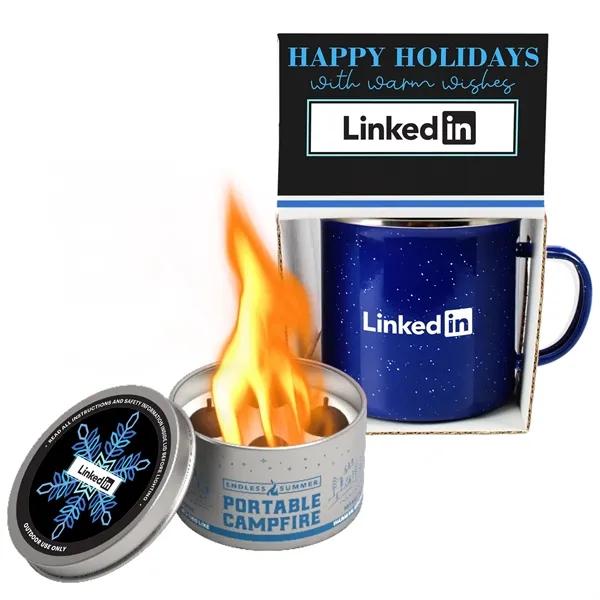 16 oz Speckled camping mug with portable campfire.... from ASI 71685 Midnite Snax® / Promo Revolution