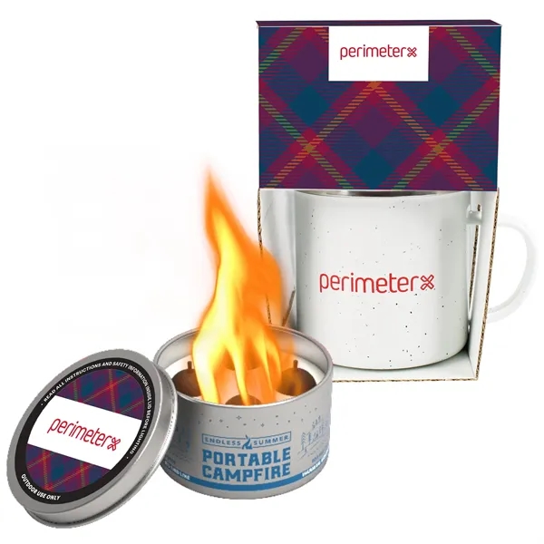 16 oz Speckled camping mug with portable campfire.... from ASI 71685 Midnite Snax® / Promo Revolution