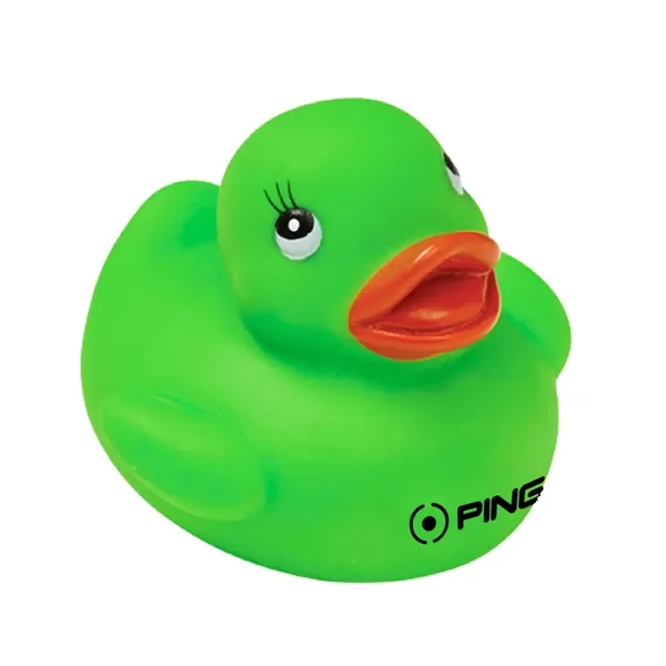 These colorful vinyl ducks are squeezable, float in water (not upright)... from ASI 52710 Lincoln Line