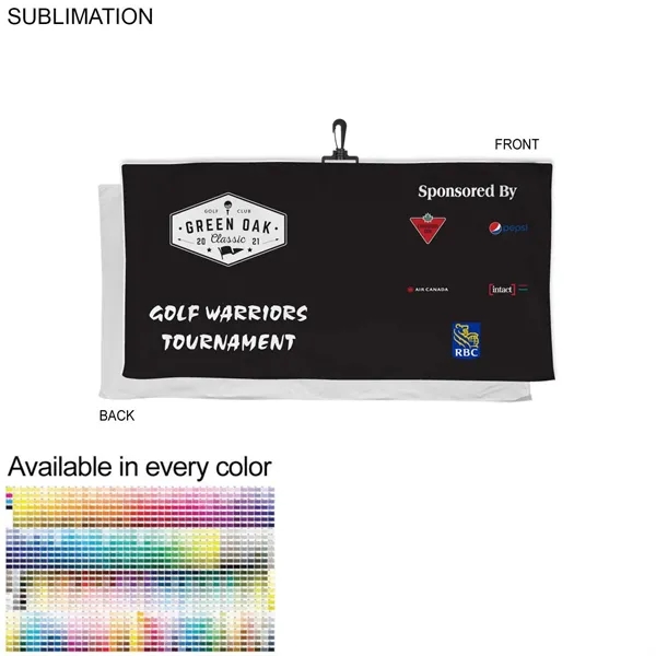 Oversized Golf Towel in Plush, Soft Velour Terry, 24x48, with Black... from ASI 53509 FIEL-Fairdeal Import & Export / FIEL