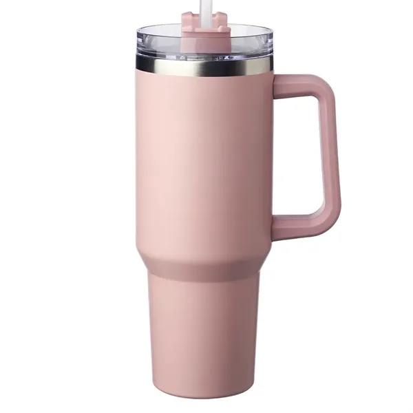 40 oz. stainless steel travel mug with handle, lid, straw and... from ASI 39552 BEL Promo