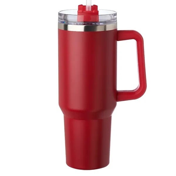 40 oz. stainless steel travel mug with handle, lid, straw and... from ASI 39552 BEL Promo
