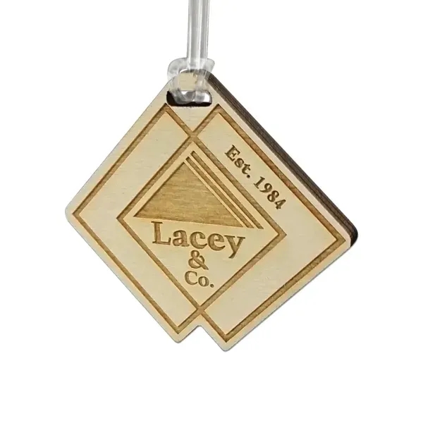 Laser etched graphic on a 1/4" birch bag tag.... from ASI 72521 Morris Magnets