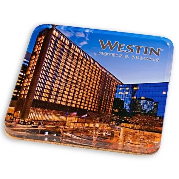 Coaster made with a 1/4" thick sheet of clear acrylic covering... from ASI 72521 Morris Magnets / Laser Cuts