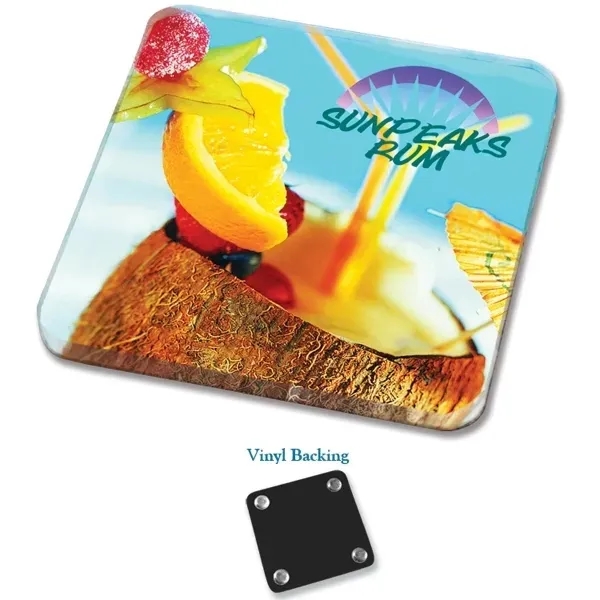 Coaster made with a 1/4" thick sheet of clear acrylic covering... from ASI 72521 Morris Magnets / Laser Cuts