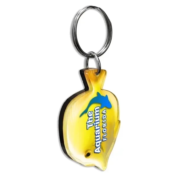 Customizable key chain made of acrylic with a 1" split ring.... from ASI 72521 Morris Magnets / Laser Cuts