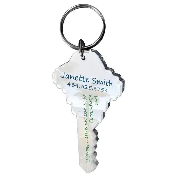 Customizable key chain made of acrylic with a 1" split ring.... from ASI 72521 Morris Magnets / Laser Cuts