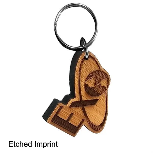 Custom Laser Etched Bamboo Keychain... from ASI 72521 Morris Magnets / Laser Cuts