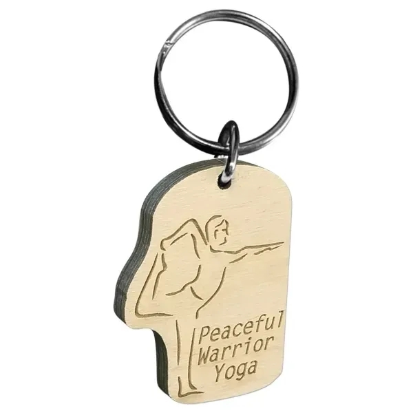 Birch wood keychain featuring laser etching and a 1" split ring.... from ASI 72521 Morris Magnets / Laser Cuts