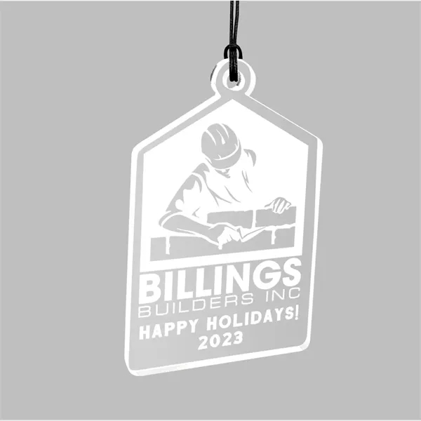Laser-etched clear acrylic ornament.... from ASI 72521 Morris Magnets / Laser Cuts