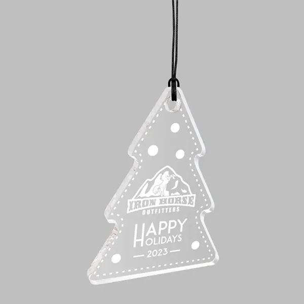 Laser-etched clear acrylic ornament.... from ASI 72521 Morris Magnets / Laser Cuts
