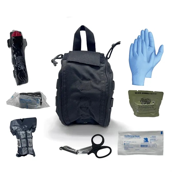Trauma kit with straps, pockets, tourniquet, and gauze.... from ASI 84514 Safety Made