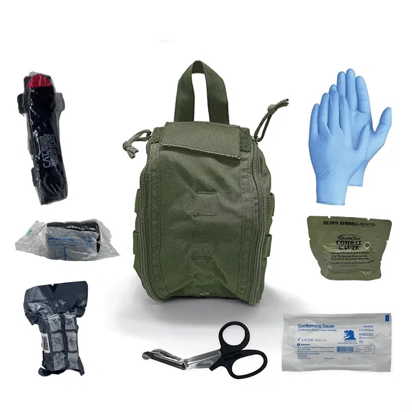 Trauma kit with straps, pockets, tourniquet, and gauze.... from ASI 84514 Safety Made