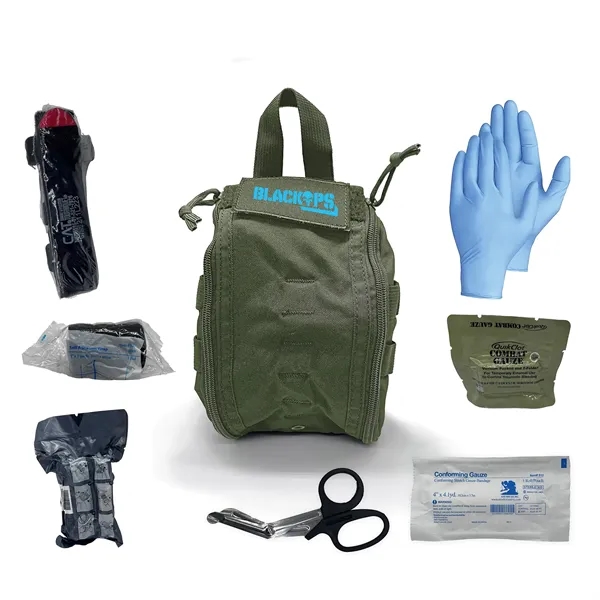 Trauma kit with straps, pockets, tourniquet, and gauze.... from ASI 84514 Safety Made