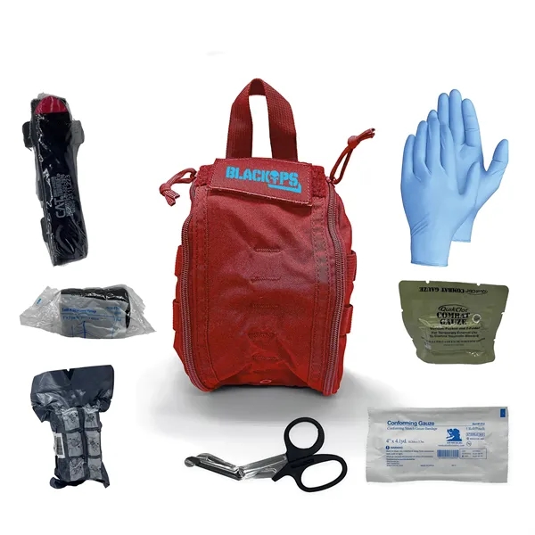 Trauma kit with straps, pockets, tourniquet, and gauze.... from ASI 84514 Safety Made