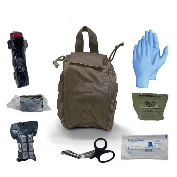 Trauma kit with straps, pockets, tourniquet, and gauze.... from ASI 84514 Safety Made