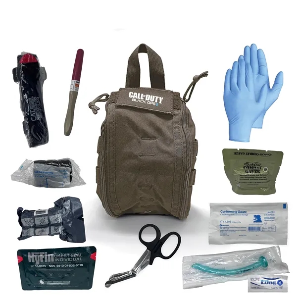 Trauma kit with straps, pockets, tourniquet, and trauma dressing.... from ASI 84514 Safety Made