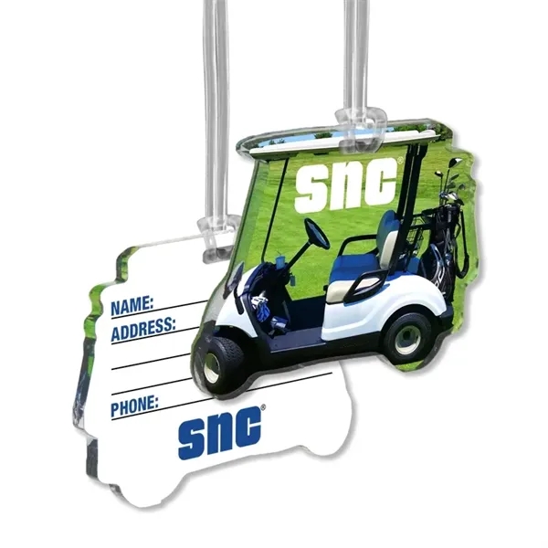 Customizable acrylic write-on luggage bag tags (4-9 sq. inches).... from ASI 72521 Morris Magnets / Laser Cuts