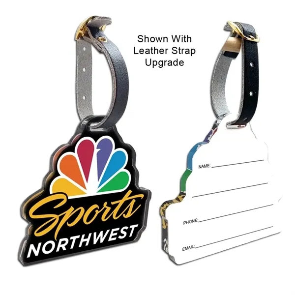 Customizable acrylic write-on luggage bag tags (4-9 sq. inches).... from ASI 72521 Morris Magnets / Laser Cuts