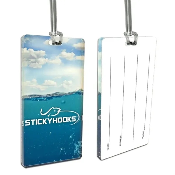 Customizable acrylic write-on luggage bag tags (4-9 sq. inches).... from ASI 72521 Morris Magnets / Laser Cuts