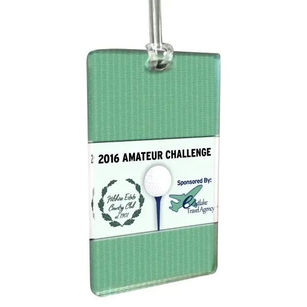 Customizable acrylic write-on luggage bag tags (4-9 sq. inches).... from ASI 72521 Morris Magnets / Laser Cuts