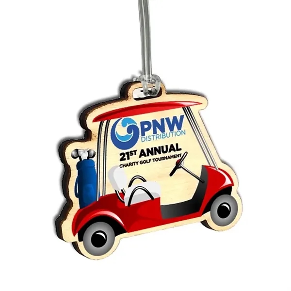 Birch bag tag with Ultra Vivid color graphics and a 6"... from ASI 72521 Morris Magnets / Laser Cuts