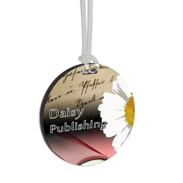 Customizable recycled wood luggage bag tags using full color ultra vivid... from ASI 72521 Morris Magnets / Laser Cuts