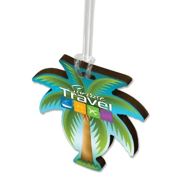 Customizable recycled wood luggage bag tags using full color ultra vivid... from ASI 72521 Morris Magnets / Laser Cuts