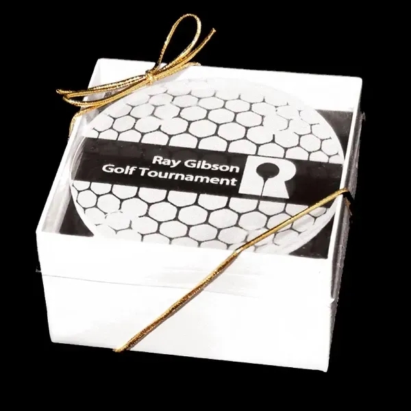 4 piece acrylic coaster set with customization.... from ASI 72521 Morris Magnets / Laser Etch Line