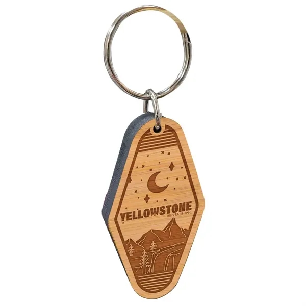 Vintage Etched Bamboo Motel Keychain Hotel Key Tag... from ASI 72521 Morris Magnets / Laser Cuts
