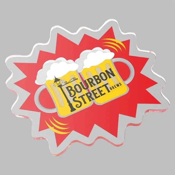 Custom shaped, 1/8" thick acrylic plastic magnets with full color imprinting;... from ASI 72521 Morris Magnets / Laser Cuts