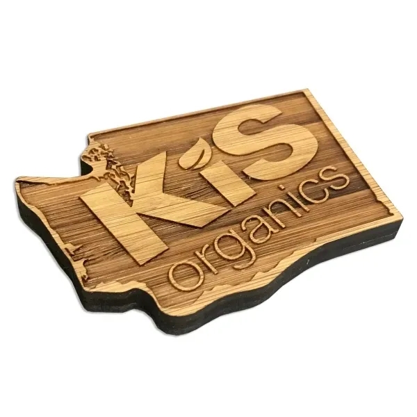 Bamboo Magnet - Laser Etched with Strong Disc Magnet... from ASI 72521 Morris Magnets / Laser Cuts