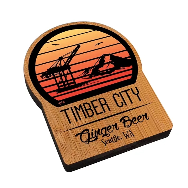 Customizable bamboo magnet with full color UV graphic.... from ASI 72521 Morris Magnets / Laser Cuts