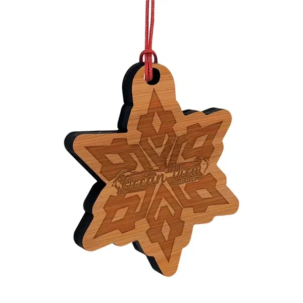 Bamboo ornaments with laser etching of your graphic over 5/16" bamboo... from ASI 72521 Morris Magnets / Laser Cuts