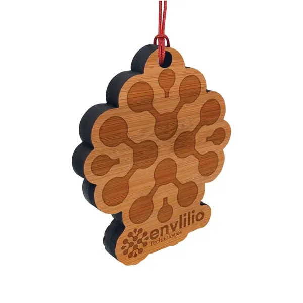 Bamboo ornaments with laser etching of your graphic over 5/16" bamboo... from ASI 72521 Morris Magnets / Laser Cuts