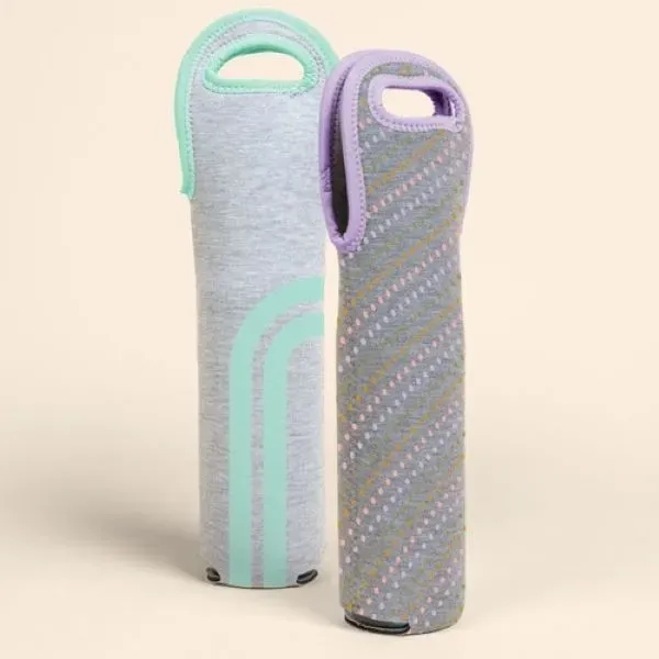 Heathered/High-Quality Neoprene tote with customizable colored stitching and bias trim. Fits... from ASI 74710 Numo / Kolder