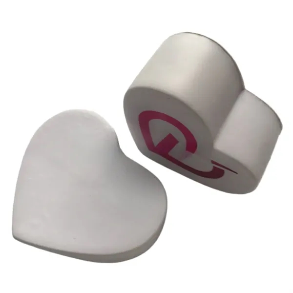 Heart shape PU stress reliever ball with 1 color silkscreen imprint... from ASI 37218 Athena Promo (tm)
