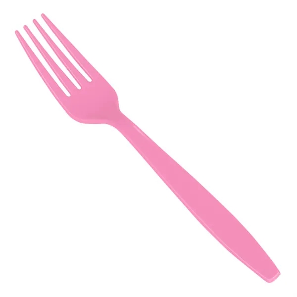 7" long colored plastic fork with four-prong design.... from ASI 91880 Tranter Graphics Inc