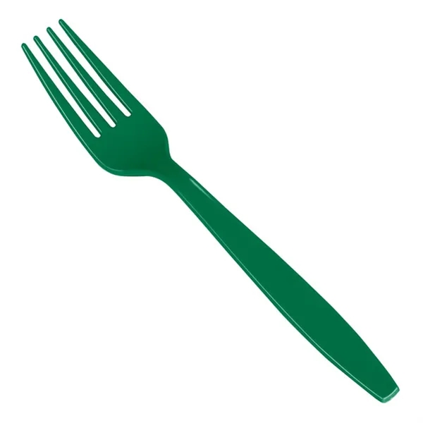 7" long colored plastic fork with four-prong design.... from ASI 91880 Tranter Graphics Inc