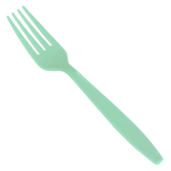 7" long colored plastic fork with four-prong design.... from ASI 91880 Tranter Graphics Inc