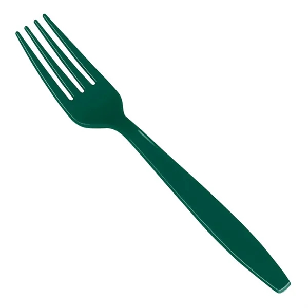 7" long colored plastic fork with four-prong design.... from ASI 91880 Tranter Graphics Inc