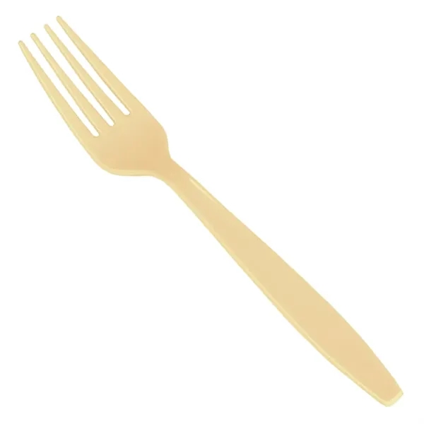 7" long colored plastic fork with four-prong design.... from ASI 91880 Tranter Graphics Inc