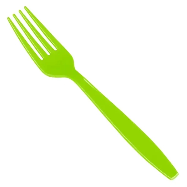 7" long colored plastic fork with four-prong design.... from ASI 91880 Tranter Graphics Inc