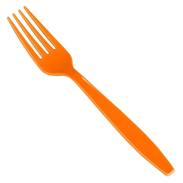 7" long colored plastic fork with four-prong design.... from ASI 91880 Tranter Graphics Inc