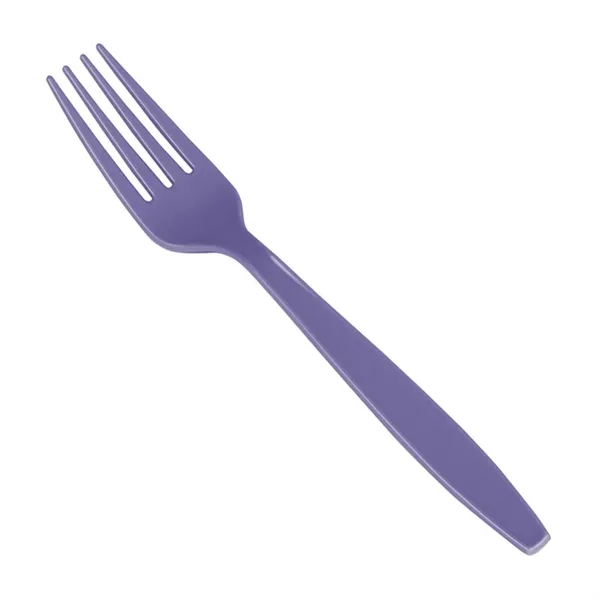 7" long colored plastic fork with four-prong design.... from ASI 91880 Tranter Graphics Inc