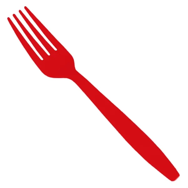 7" long colored plastic fork with four-prong design.... from ASI 91880 Tranter Graphics Inc