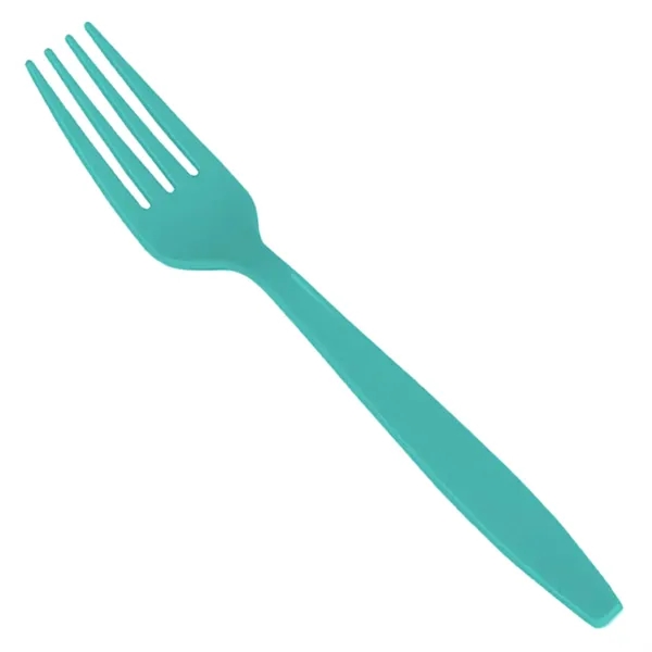 7" long colored plastic fork with four-prong design.... from ASI 91880 Tranter Graphics Inc