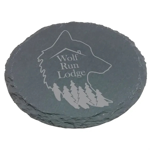 Set of 2 slate coasters with etched graphics.... from ASI 72521 Morris Magnets / Laser Cuts
