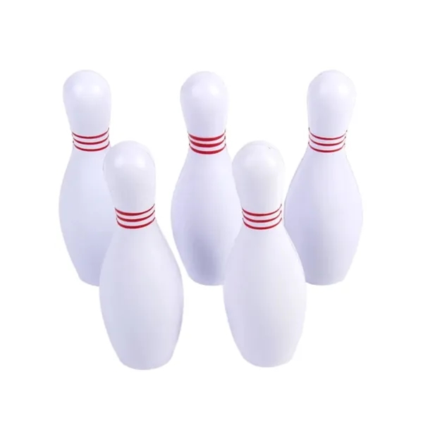 Bowling pin stress reliever plus 1 color silkscreen imprint on 1... from ASI 37218 Athena Promo (tm)