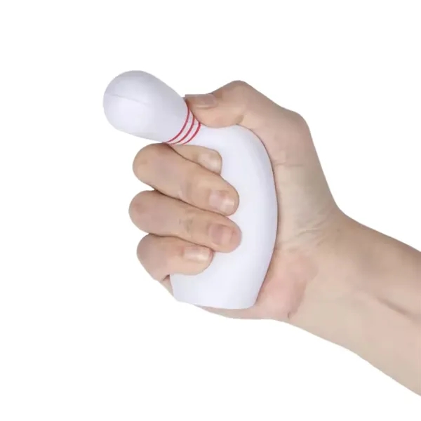 Bowling pin stress reliever plus 1 color silkscreen imprint on 1... from ASI 37218 Athena Promo (tm)